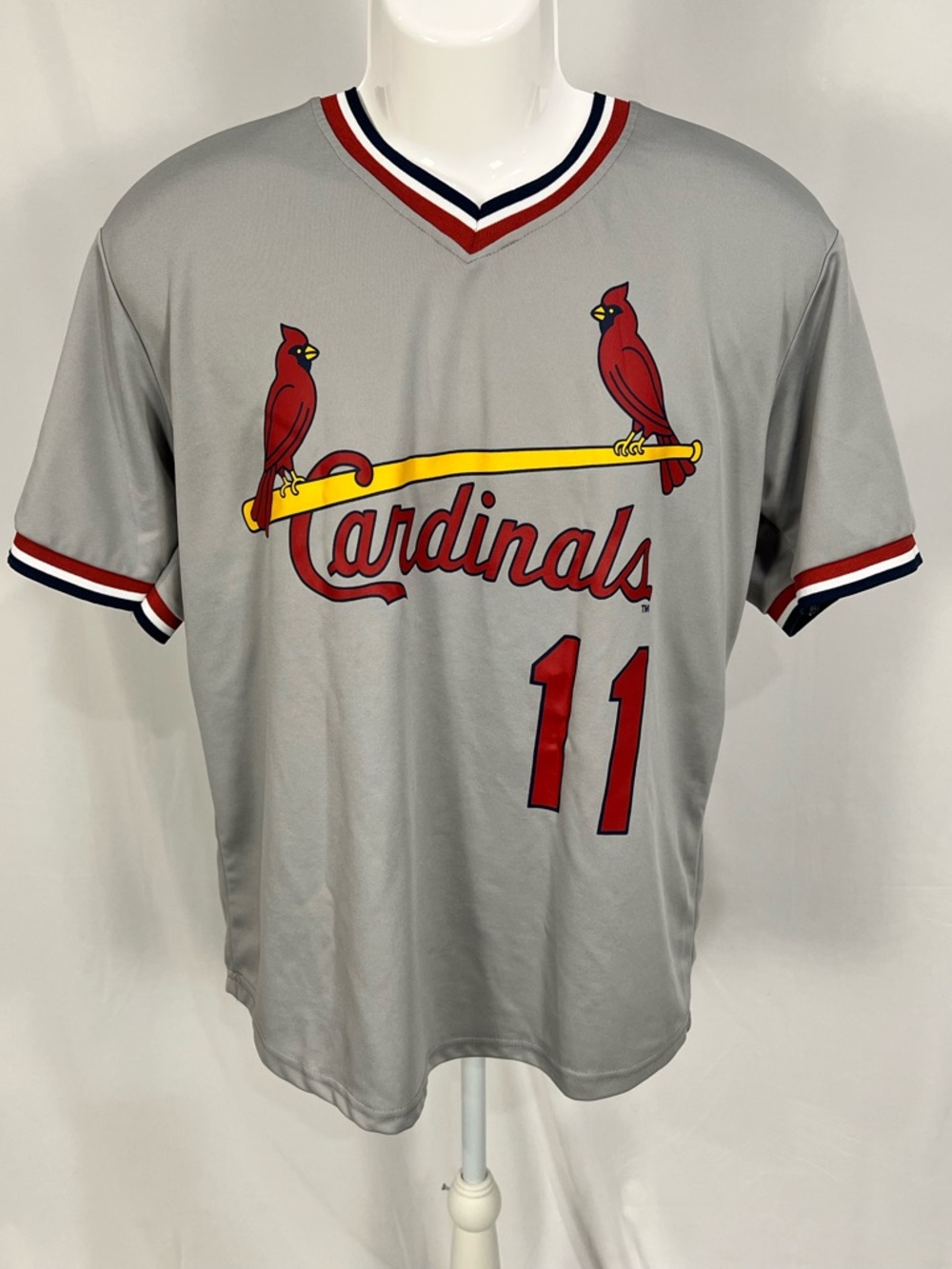 St. Louis Cardinals #11 Oquendo Grey Baseball Jersey
